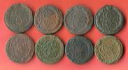 8 x 5 Kopeken Kupfermünzen 1770-1783 Russland Katharina II. Konvolut - Gesamtgewicht über 400 Gramm Konvolut, bitte Bild ansehen