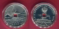 Polen 10 Zloty Silber mit Loch 2008 Sommerspiele Peking Windsurfen -
