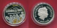 Australien 1 Dollar Silbermünze teilcoloriert 2005 100 Jahre Australian Open 1905-2005 - 1 oz proof in capsule