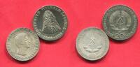 DDR GDR Eastern Germany 10 und 20 Mark Silbergedenkmünzen 125. Todestag von Karl Friedrich Schinkel, Leibniz -