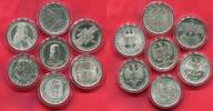 Bundesrepublik Deutschland Western Germany 7 x 5 DM Mark Gedenkmünzen Die Ersten Fünf Museum Schiller Markgraf Eichendorff Fichte + Humboldt Leibniz -