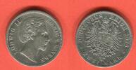 Bayern 2 Mark 1883 König Ludwig II. Jahrgang Key Date f-vf