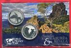 Australien Australia 2 x 1 Dollar Silber Silver Unze Ounce Australian Kookaburra und Koala World Money Fair Berlin 2011 only 500 Sets -