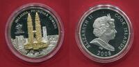 Cook-Inseln 10 Dollars Silbermünze Petronas Towers Skulpturmünze (mit 24-Karat-Teilvergoldung) -