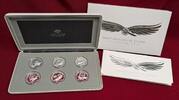 Australien 6 x 5 Dollar Silbermünzen Masterpieces in Silver - Flying Through Time - Aviation -