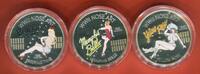 3 x 2 Dollar Silbermünzen 2012 Niue Nose Art - Flugzeug Graffiti im Zweiten Weltkrieg Polierte Platte Farbmünzen mit Originalverpackung