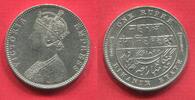 Indien India Princely States Bikanir Rupie Rupee silber 1892 Victoria and Ganga Singh AU min scr.