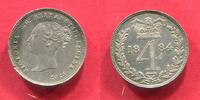 Englang Großbritannien Great Britain 4 Pence Penny Maundy Victoria 1837 - 1901 1st portrait; 'Young Head' -