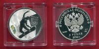 Russland Russia Rußland 3 Rubel Roubles Silber Olympische Winterspiele 2014 Sotschi - Snowboard (m. Farbapplikation) -