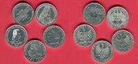 Bundesrepublik Deutschland Western Germany 5 x 5 DM Mark Gedenkmünzen Die Ersten Fünf Museum Schiller Markgraf Eichendorff Fichte -