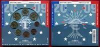 Frankreich 3,88 Euro 2009 Kursmünzensatz 1 Cent bis 2 Euro, 8 Münzen BU coinset