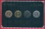 San Marino 4 x 2 Euro veredelt Edelmetall-Set Rotgold, Gelbgold,Ruthenium,Platin -