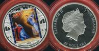 Cook-Inseln, Cook Islands 20 Dollars Silbermünze - 3 Unzen Silber Masterpieces of Art - Die Verkündigung an Maria von Philippe de Champaigne -