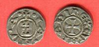 Italien, Genua Denar Stilisiertes Kastell +.IA.NV.A. / Kreuz, CVNRADI.REX -
