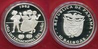 Panama 10 Balboas Silbermünze 1982 Jahr des Kindes - International Year of the Child High grade proof with capsule