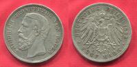 5 Mark 1893 G Kaiserreich Deutschland Baden Großhezog Friedrich I. Low mintage gutes sehr schön kl. rdf.