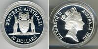 Australien 10 Dollar Silbermünze Western Australia - Kapsel leicht gebraucht -