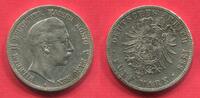 Kaiserreich Deutschland Preußen 5 Mark Mit MDM Zertifikat 1888 A Dreikaiserjahr Wilhelm II. Kleiner Adler Key Date One Year Type low ef cleaned w...