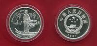China 5 Yuan Silbermünze Historical Figures Li Bai Series VI -