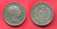 Sachsen, German Empire State of Saxonia 2 Mark Silber Kursmünze Kursmünze, König Georg -