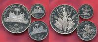 Haiti 5, 10, 25 Gourdes Silber 1970 10 Jahre Revolution Scarce very low mintage year Proof touched min handling marks toned
