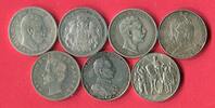 Bayern, Hamburg, Preußen 7 x 2 Mark Silbermünzen Kaiserreich Lot - 7 Münzen/Typen -