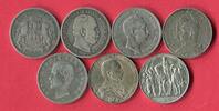 Bayern, Hamburg, Preußen 7 x 2 Mark Silbermünzen Kaiserreich Lot - 7 Typen -