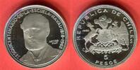 Chile 5 Pesos Silbermünze 1968 150 Jahre Marineakademie - SESQUICENTENARIO DE LA ESCUELA NAVAL Proof, small scratches