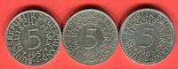 Bundesrepublik Deutschland 3 x 5 DM - Deutsche Mark Silberadler Lot - hübsche Erhaltungen -