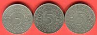 Bundesrepublik Deutschland 3 x 5 DM - Deutsche Mark Silberadler Lot D F G - OHNE J -