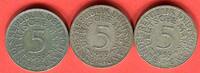 Bundesrepublik Deutschland 3 x 5 DM - Deutsche Mark Silberadler Lot D G J - kompletter Jahrgangssatz -