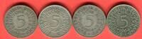 Bundesrepublik Deutschland 4 x 5 DM - Deutsche Mark Silberadler Lot D F G J - kompletter Jahrgangssatz -