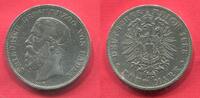 Kaiserreich Deutschland Baden 5 Mark 1888 G Großhezog Friedrich I. Kleiner Adler A = V Umgekehre Inverted ohne A Strich VF cleaned sm. edgenicks