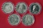 Bundesrepublik Deutschland Western Germany 5 x 5 DM Mark Gedenkmünzen Die Ersten Fünf - Germanisches Museum, Schiller, Markgraf, Eichendorff & Fichte -