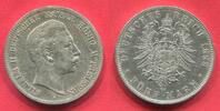 Kaiserreich Deutschland Preußen 5 Mark Mit MDM Zertifikat 1888 A Dreikaiserjahr Wilhelm II. Kleiner Adler Key Date One Year Type low ef scratch av