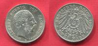 Saxony Sachsen Kaiserreich Deutschland 2 Mark Auf den Tod von König Albert 1873 - 1902 Death -