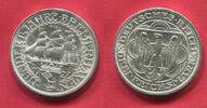 Weimarer Republik Deutsches Reich 3 Mark 100 Jahre Years Bremerhaven 1927 Schiffsmotiv Ship -