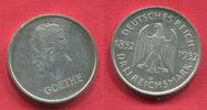 Deutschland Weimarer Republik Germany 3 Mark 1932 D 100. Todestag von Johann Wolfgang von Goethe US Unc cleaned
