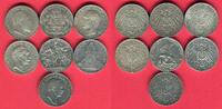 Bayern, Hamburg, Preußen, Sachsen, Württemberg 7 x 3 Mark Silbermünzen Kaiserreich Lot 7 Typen -