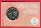 Frankreich 2 Euro Gedenkmünze Olympiade Paris 2024 - rosa Coincard -
