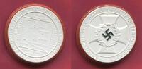 Porzellan Medaille Weiß  Meissner 1941 September Deutschland Germany 1933 - 1945 Umfassungsschlacht von Kiew Eisernes Kreuz Farbapplikation Braun...