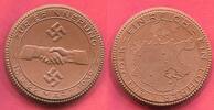 Deutschland Germany 1933 - 1945 Porzellan Medaille Braun Meissner 1939 Erinnerung 15. - 22. März Besetzung der Tschechoslowakei ohne Farbapplikat...