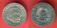 DDR 5 Mark Neusilber Gedenkmünze 1979 100. Geburtstag Albert Einstein unc slightly toned