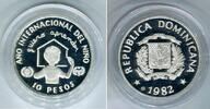 Dominikanische Republik 10 Pesos Silbermünze Jahr des Kindes - International Year of the Child -