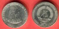DDR Deutsche Demokratische Republik 20 Mark Silbergedenkmünze 1966 250. Todestag von Gottfried Wilhelm Leibniz unc., slightly toned