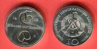 DDR 10 Mark Silbergedenkmünze 500. Todestag Johannes Gutenberg -