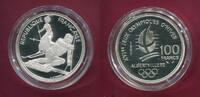 Frankreich 100 Francs Silbermünze Olympische Winterspiele 1992 Albertville - Ski -