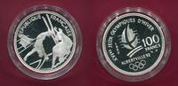 Frankreich 100 Francs Silbermünze Olympische Winterspiele 1992 Albertville - Freestyle -