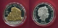Cook-Inseln 10 Dollars Silbermünze Burg Eltz Skulpturmünze (1 oz, m. 24-Karat-Teilvergoldung) -