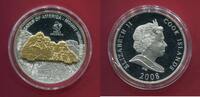 Cook-Inseln 10 Dollars Silbermünze Mount Rushmore Skulpturmünze (1 oz, m. 24-Karat-Teilvergoldung) -